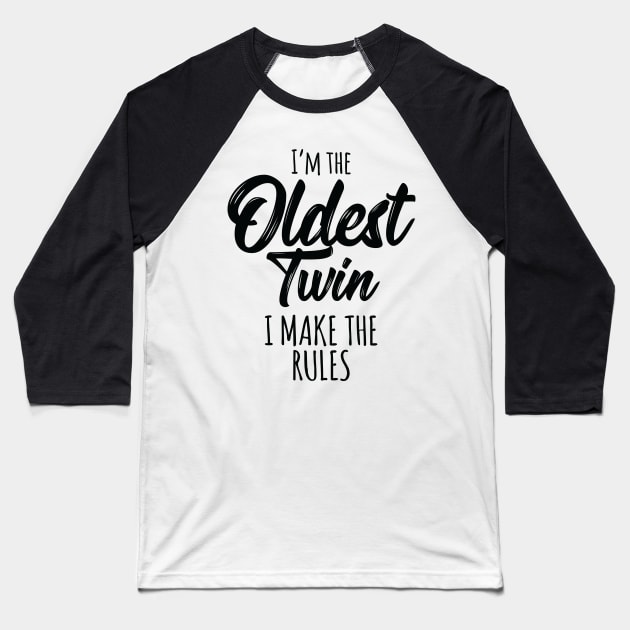 Sibling Oldest Twin Birthday Twins Matching Baseball T-Shirt by Pennelli Studio